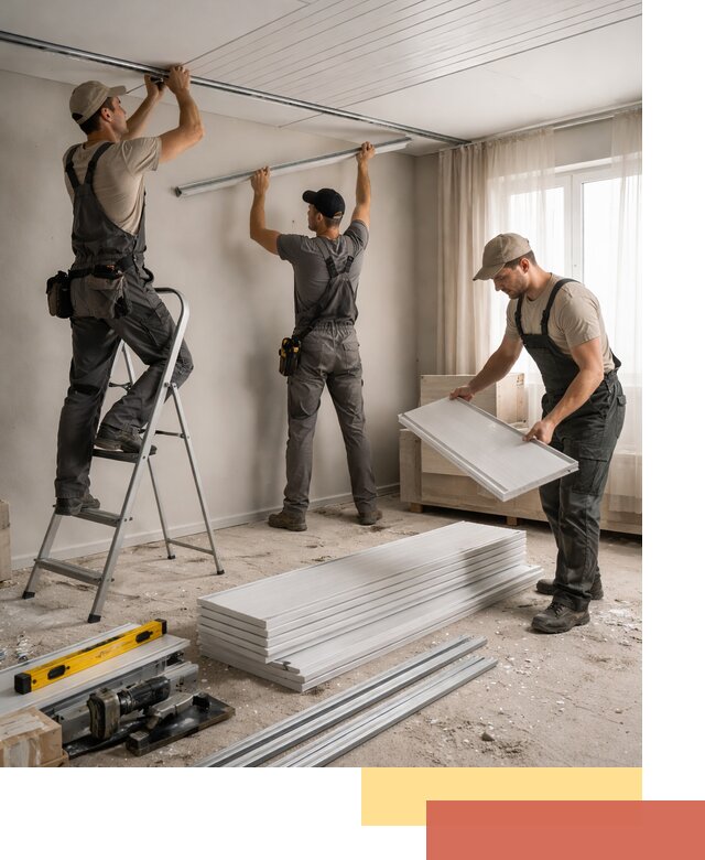 Монтаж потолка из ПВХ панелей в Лангепасе оперативно и качественно