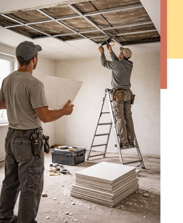 Замена плит подвесного потолка в Лангепасе от 1768 руб. быстро и недорого | ОТДЕЛОЧНИК-Лнг
