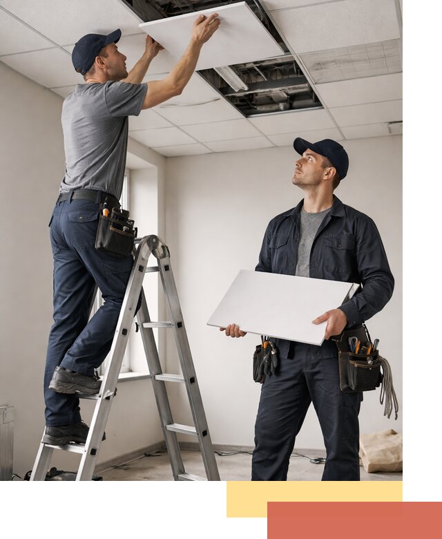 Обслуживание подвесного потолка в Лангепасе — ремонт и чистка