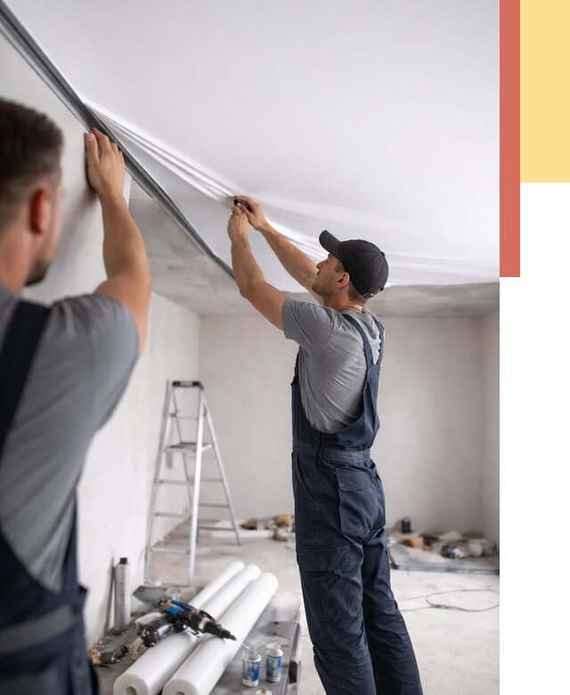 Монтаж матового натяжного потолка в Лангепасе от 4545 руб./м² — быстро и недорого | ОТДЕЛОЧНИК-Лнг