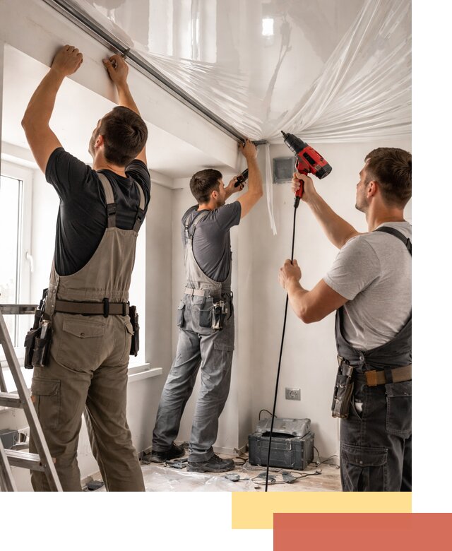 Монтаж глянцевого натяжного потолка в Лангепасе быстро и качественно