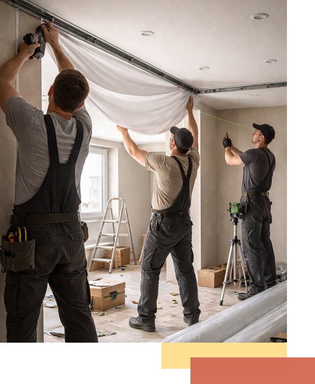 Монтаж парящего натяжного потолка под ключ в Лангепасе