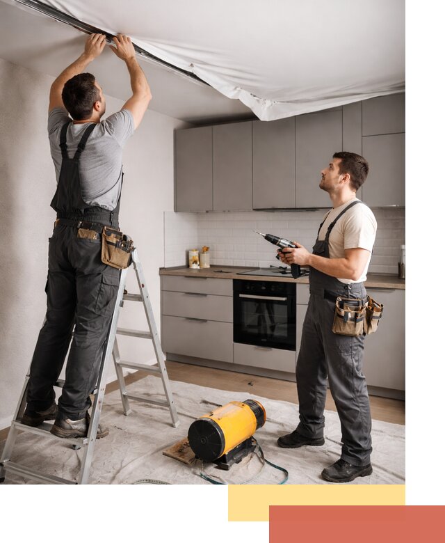 Монтаж натяжного потолка на кухне в Лангепасе