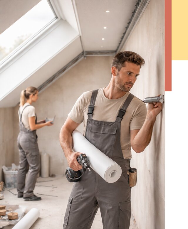 Монтаж натяжного потолка на мансарде в Лангепасе от 3535 руб. | ОТДЕЛОЧНИК-Лнг