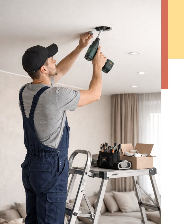 Установка и монтаж точечных светильников в натяжной потолок в Лангепасе от 1818 руб. | ОТДЕЛОЧНИК-Лнг