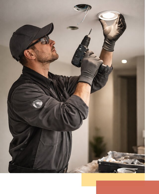 Установка точечных светильников в натяжной потолок в Лангепасе