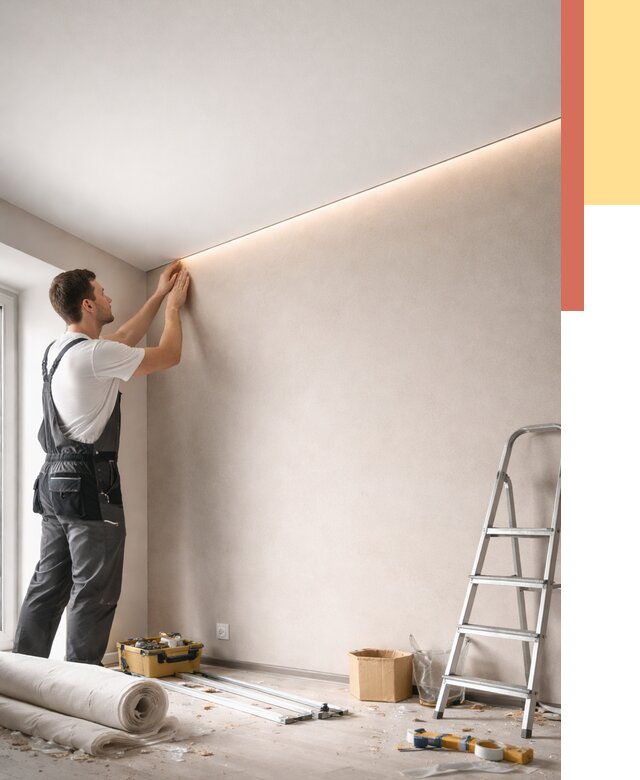 Теневые натяжные потолки в Лангепасе от 8282 руб. под ключ | ОТДЕЛОЧНИК-Лнг