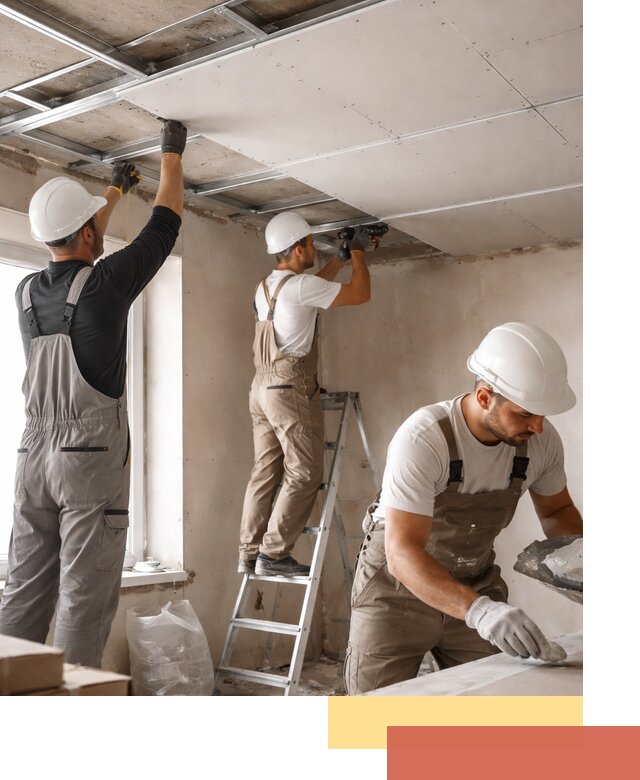 Одноуровневый потолок из гипсокартона в Лангепасе — монтаж и отделка