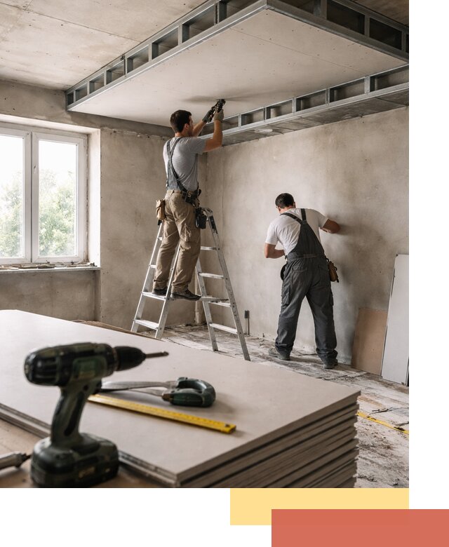 Двухуровневый потолок из гипсокартона в Лангепасе