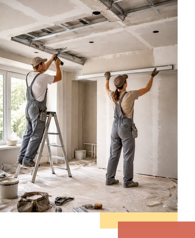 Монтаж многоуровневого потолка из гипсокартона в Лангепасе