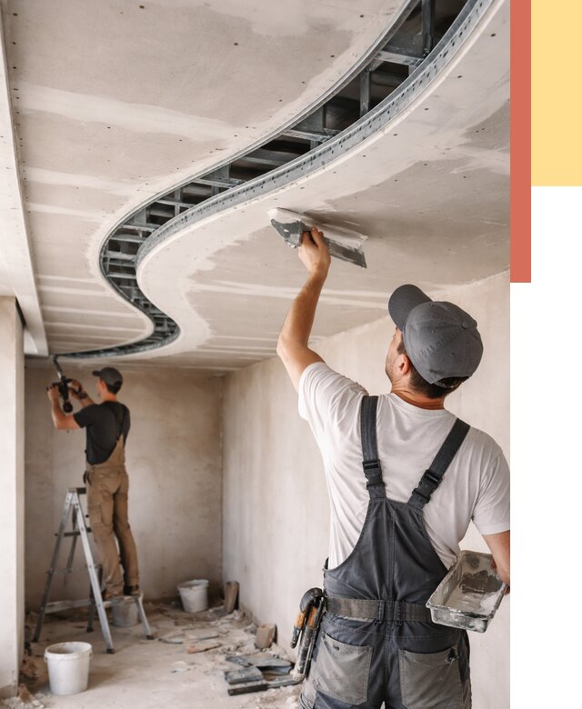 Криволинейный потолок из гипсокартона в Лангепасе от 2121 руб./м2 | ОТДЕЛОЧНИК-Лнг