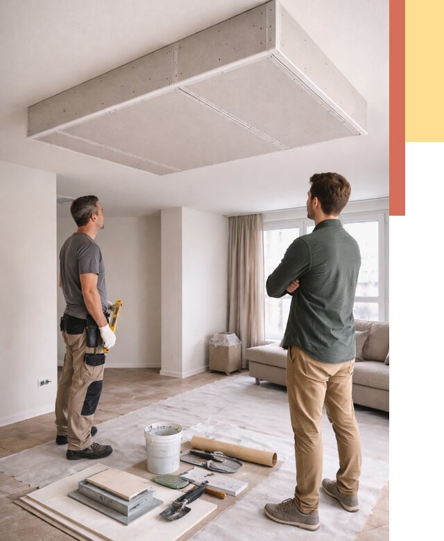 Короб на потолке из гипсокартона в Лангепасе от 2222 руб. — монтаж и услуги под ключ | ОТДЕЛОЧНИК-Лнг