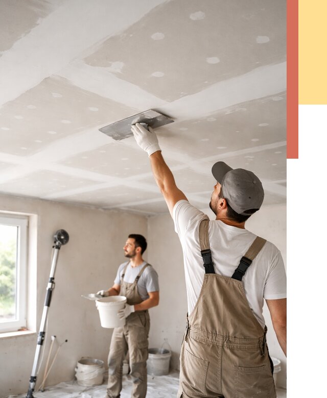 Шпаклевка потолка из гипсокартона в Лангепасе от 3232 руб./м2 — услуги под ключ | ОТДЕЛОЧНИК-Лнг