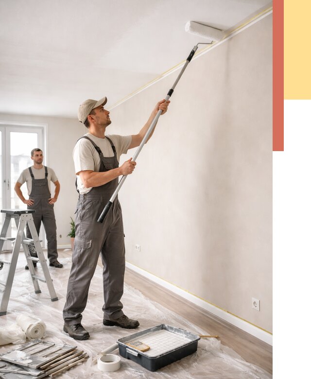 Покраска потолка из гипсокартона в Лангепасе от 4545 руб./м2 — услуги под ключ | ОТДЕЛОЧНИК-Лнг