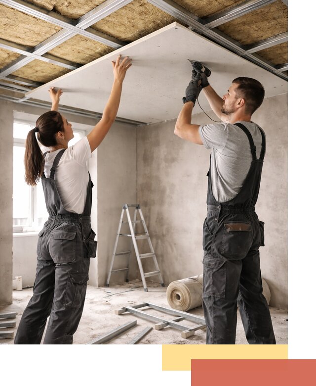 Звукоизоляция потолка из ГКЛ в Лангепасе профессионально и надежно