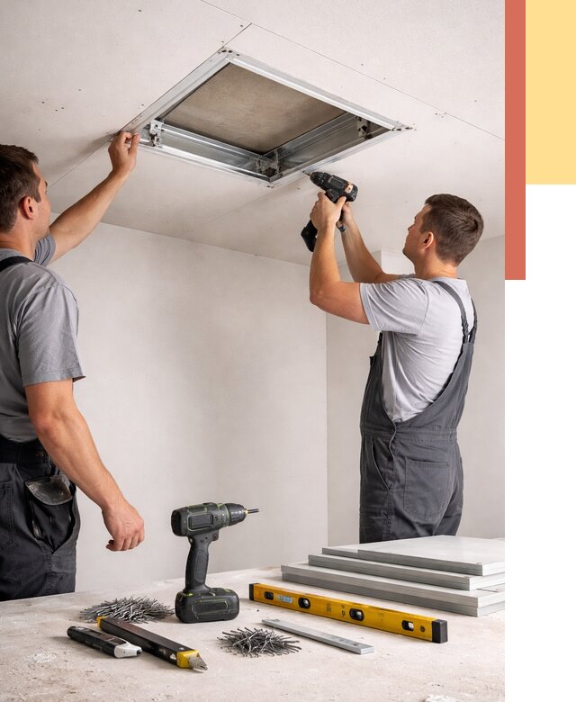 Установка люка в потолок ГКЛ в Лангепасе от 2525 руб. под ключ | ОТДЕЛОЧНИК-Лнг