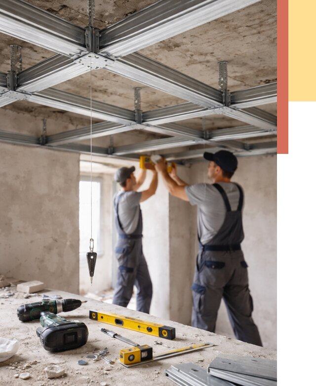 Монтаж каркаса потолка из профиля в Лангепасе от 4545 руб. — услуги ОТДЕЛОЧНИК-Лнг