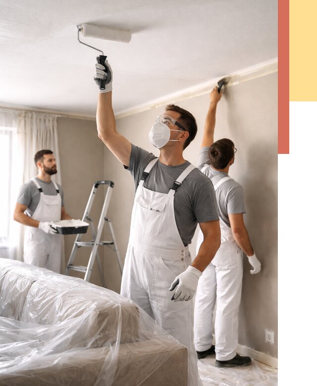 Покраска потолка водоэмельсионной краской в Лангепасе от 2222 руб/м² — услуги под ключ | ОТДЕЛОЧНИК-Лнг