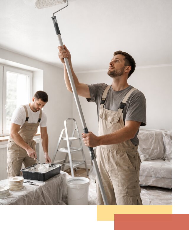 Покраска потолка водоэмульсионной краской в Лангепасе