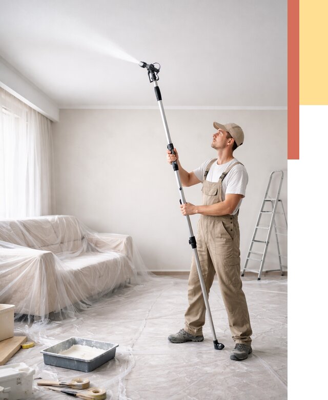 Покраска потолка краскопультом в Лангепасе от 4545 руб. быстро и недорого | ОТДЕЛОЧНИК-Лнг