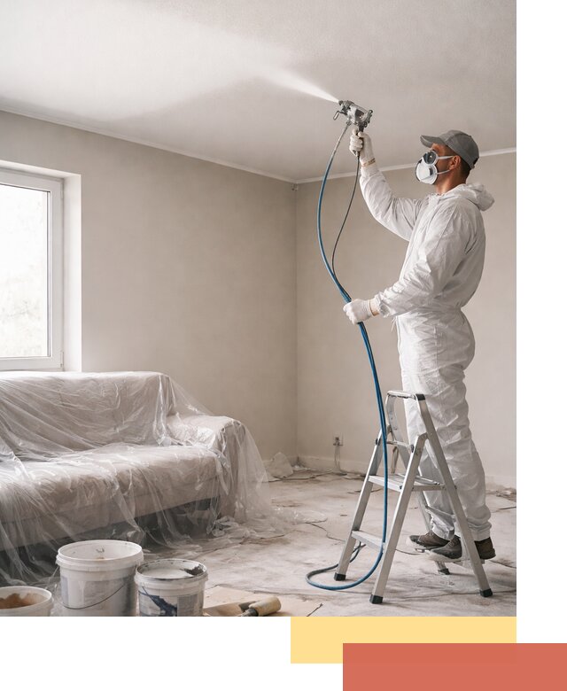 Покраска потолка краскопультом в Лангепасе быстро и качественно