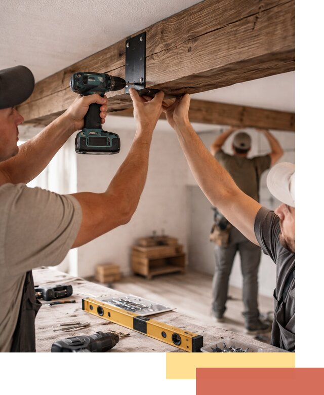 Монтаж декоративных потолочных балок в Лангепасе