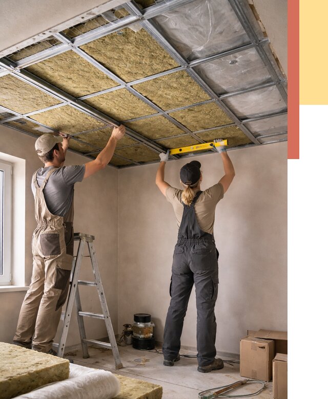 Шумоизоляция потолка в Лангепасе от 1263 руб. под ключ — услуги ОТДЕЛОЧНИК-Лнг